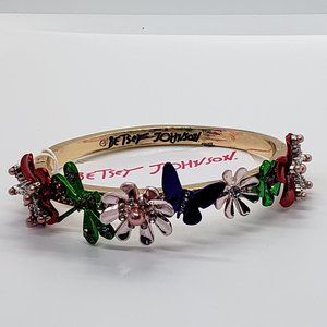 Betsey Johnson Flower Bangle Bracelet